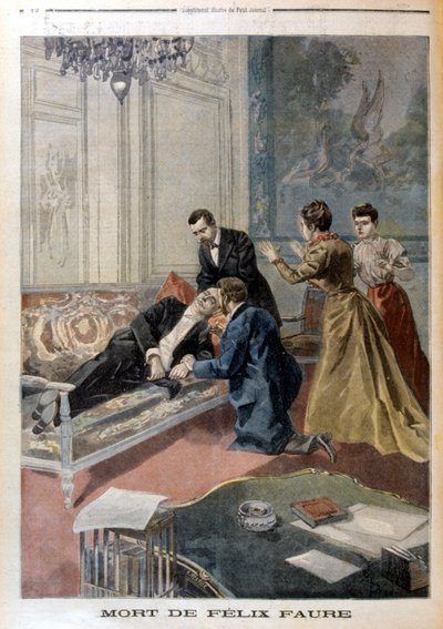 Félix Faures død i salongene til Elysée - i "" Le Petite Journal"" av 26.02.1899 av Unknown artist
