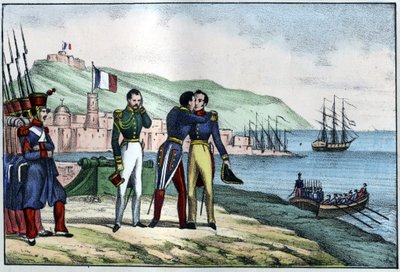 Departure of Louis Auguste, Count of Bourmont (Maréchal de Bourmont) (1773-1846) from Algeria in 1830. in “” L