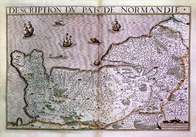 Beskrivelse av Normandie pais. Kart over Normandie-regionen i 1620. av Unknown artist