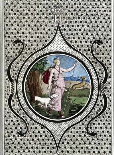 Diane (Artemis) jegerinne. 1800-talls gravering av Unknown artist