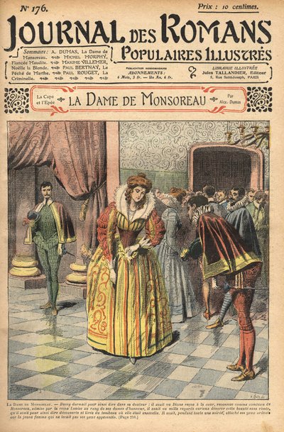 Diane, anerkjent som grevinne av Monsoreau, ble tildelt retten. Illustrasjon av "" The Lady of Monsoreau"" av Alexandre Dumas. I "" Journal of illustrerte populære romaner"". av Unknown artist