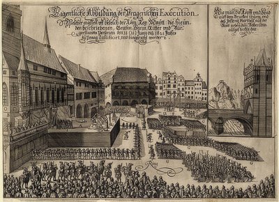 Henrettelsen av de bohemske opprørerne på Prahas gamlebytorg. 1621 av Unknown