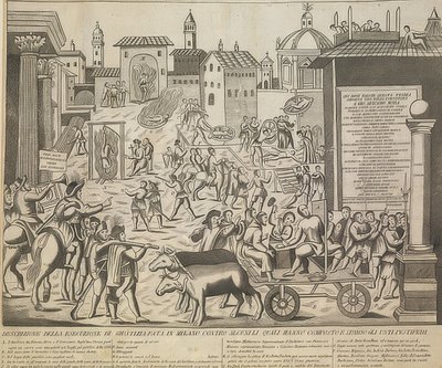 Den store milanesiske pesten i 1630. Rundt 1835 av Unknown