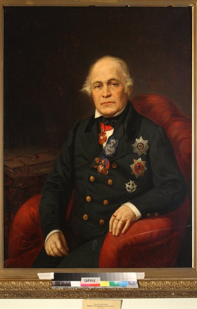 Dimitri Nikolaievitch Bloudov (Bludow ou Bloudoff) - Portrett av grev Dmitry Nikolayevich Bludov (1785-1864) - Anonym - Midt på 1800-tallet. - Olje på lerret - Institutt for russisk litteratur IRLI (Pushkin-huset), St. Petersburg av Unknown artist