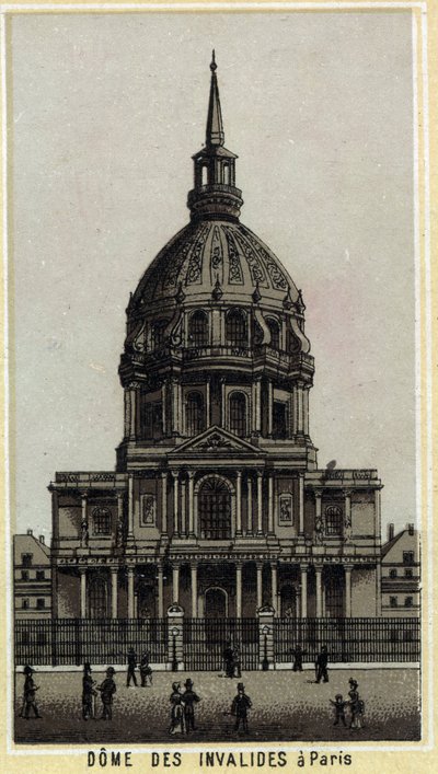 Dome des Invalides i Paris. Kromolitografi fra slutten av 1800-tallet. av Unknown artist