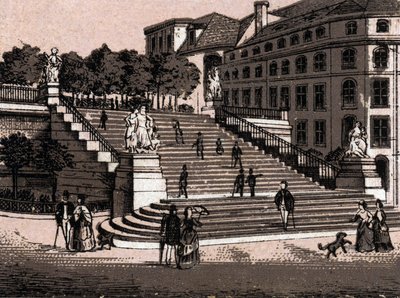 Dresden, Germany: view of the Bruhlsche Terrace (Bruhlsche Terrace in Dresden). in “” The world illustrates 168 views”” Undated (end of 19th century) av Unknown artist