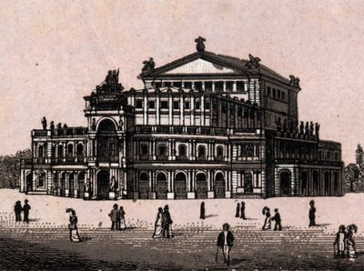 Dresden, Tyskland: utsikt over Det kongelige teater i Dresden. i "" Verden illustrerer 168 visninger"" Udatert (slutten av 1800-tallet) av Unknown artist