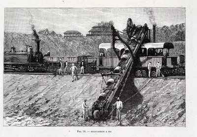 Tørr gravemaskin på Suez-kanalen av Unknown artist