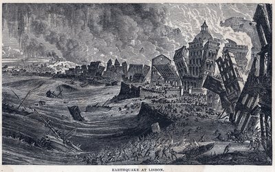 Jordskjelv fra Lisboa til Portugal 1. november 1755 av Unknown artist
