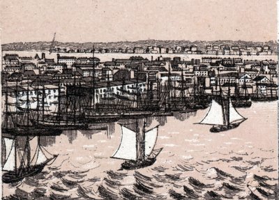 East river a New York i USA i "Verden illustrerer 168 visninger"" Udatert (slutten av 1800-tallet) av Unknown artist