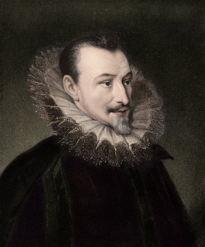 Edmund Spenser c1552/3-1599 - gravering - 1800-tallet av Unknown artist