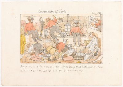 «Embarkation of Troops», fra «Scener av livet i et infanteriregiment» av Unknown artist