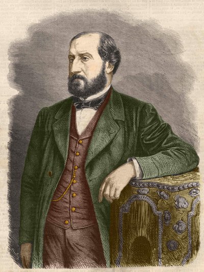 Emile Augier , fransk dramatiker (1820 - 1889). av Unknown artist