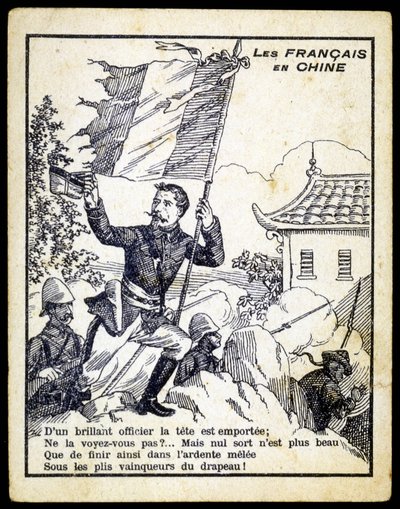 Ettertrykkelig allegori om krigen mellom Frankrike og Kina, sent på 1800-tallet av Unknown artist