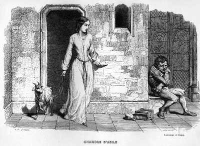 Esmeralda meets Quasimodo - in Notre Dame de Paris. av Unknown artist