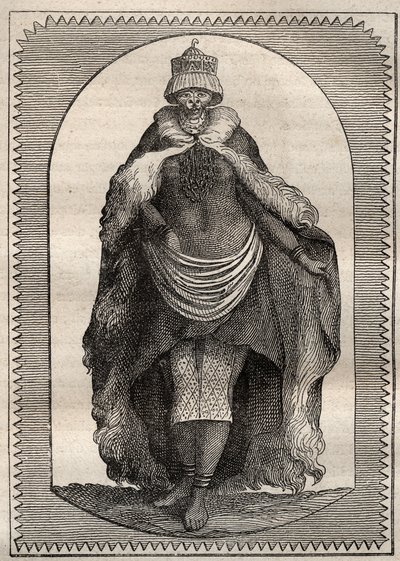 Ekspedisjon til det indre av landene i Sør-Afrika (1775) av Anders Sparrman (1748-1820): en hottentote (kvinne Khoikhoi) - illustrasjon hentet fra "" The Great Mariners of the 18th century"" av Unknown artist