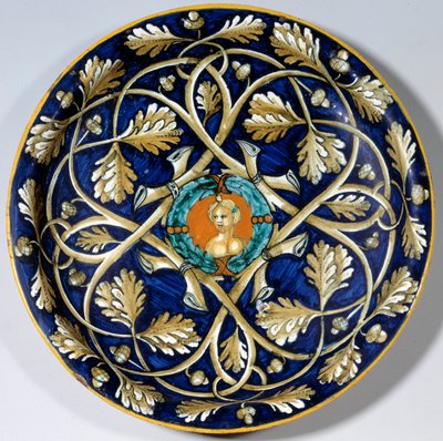 Fajanseplate med kvinnebyste. Paris fra 1500-tallet. Musée du Louvre av Unknown artist