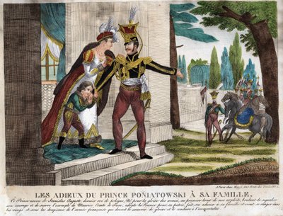 Farewell of Prince Joseph (Jozef) Antoni Poniatowski (1763-1813) to his family, engraving of the time av Unknown artist