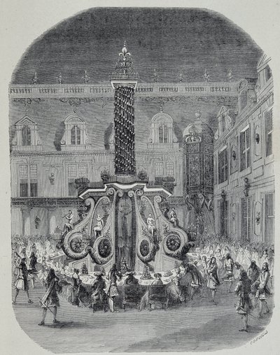 Fest for Ludvig XIV (fest i marmorgårdsplassen i Versailles). av Unknown artist