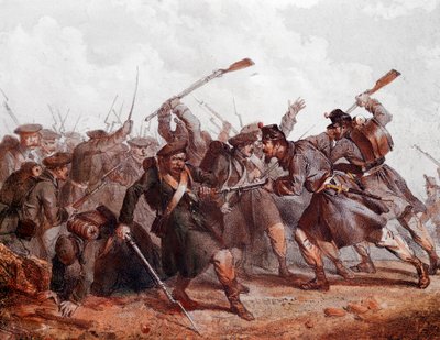 Kamp mellom den russiske hæren og den engelske, osmanske og franske koalisjonen av Unknown artist