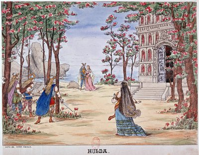 Sluttscene av operaen "" Hulda"" av Unknown artist
