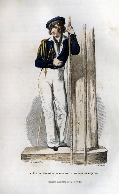 Førsteklasses elev av den franske marinen. i "Histoire generale de la marine" under ledelse av Mr. Van Tenac av Unknown artist