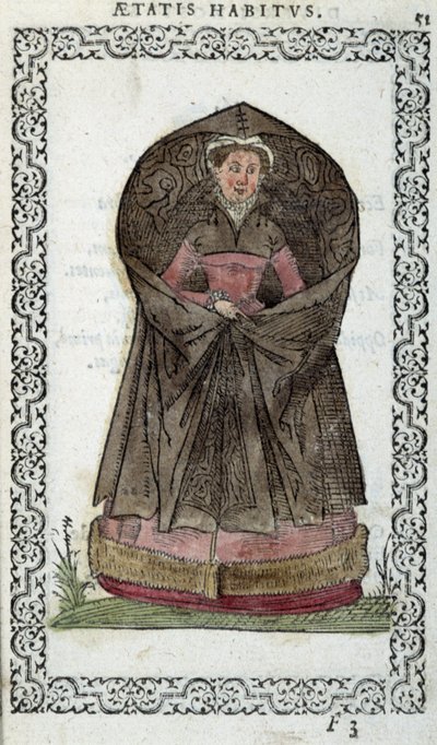Flamsk Demoiselle - i "" Habits et effigies"" av Jean Sulperius av Unknown artist