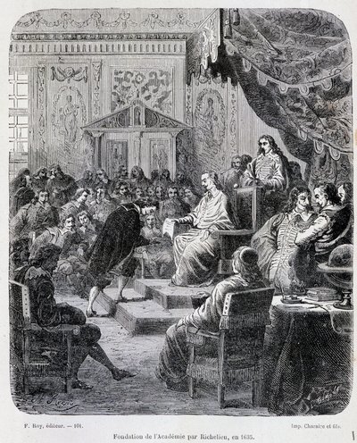 Stiftelsen av det franske akademiet av Richelieu av Unknown artist