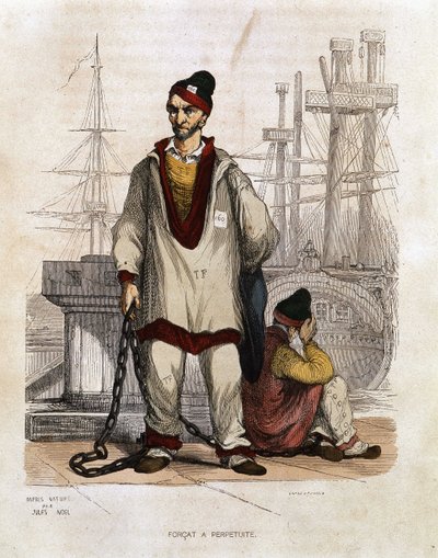 Dømt i forgjengelighet - i "" Les Bagnes: historie, typer, skikker, mysterium" av Maurice Alhoy, red. Gustave Havard, Paris av Unknown artist