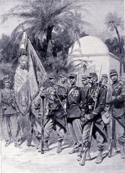 Fremmedlegionsoldater i uniform. 1878. av Unknown artist