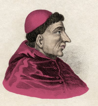 Francisco Jimenez de Cisneros (Gonzalo Jimenez de Cisneros) (1436-1517) kardinal, religiøs reformator og spansk statsmann. Gravering av 1800-tallet. av Unknown artist