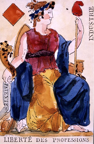 Yrkesfrihet - revolusjonerende spillekort av Unknown artist