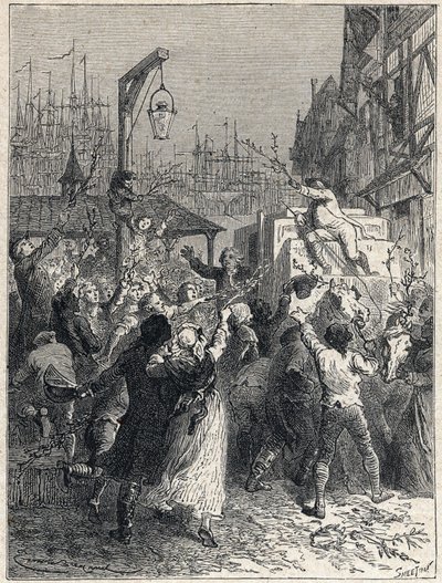 Fransk revolusjon: triumf av Honore Gabriel (Honore-Gabriel) Riqueti, greve av Mirabeau (1749-1791) gikk inn i byen Marseille i 1789. Gravering fra 1889. Privat samling. av Unknown artist