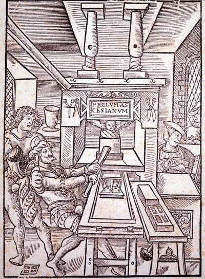Fransk presse. Det 16. århundre. av Unknown artist