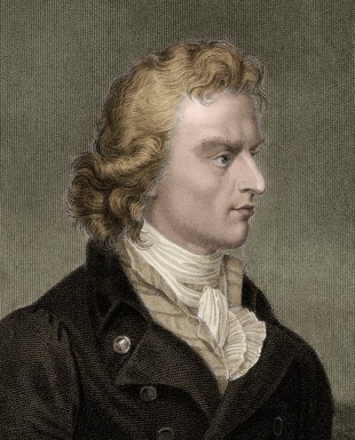 Friedrich Von Schiller 1759-1805 - gravering - 1800-tallet av Unknown artist