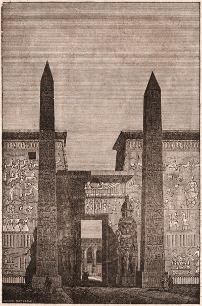 Forfra av en rekonstruksjon av Luxor-obeliskene i Egypt av Unknown