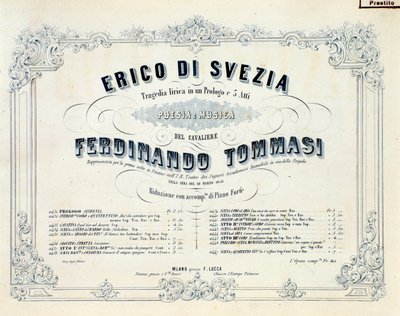 Frontispice av Henry av Sverige, verk av Ferdinando Tommasi av Unknown artist