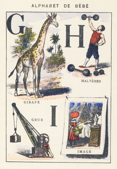 G H I: sjiraff, trane, manualer, bilde av Unknown artist