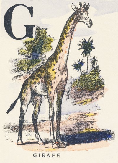 G: sjiraff av Unknown artist