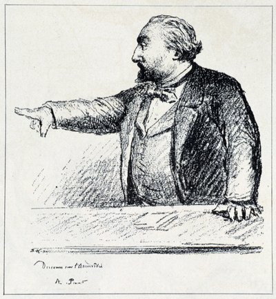 Gambetta holder sin tale om Amnesty. av Unknown artist