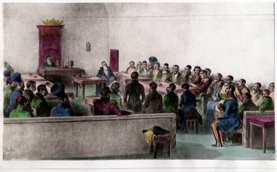 Generalforsamlingen til Boyars (Boiard, Boiar), medlemmer av det russiske aristokratiet. Gravering fra 1800-tallet. Privat samling. av Unknown artist