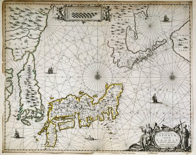 Geografisk kart over Japan, Korea og Sør-Kina av Unknown artist