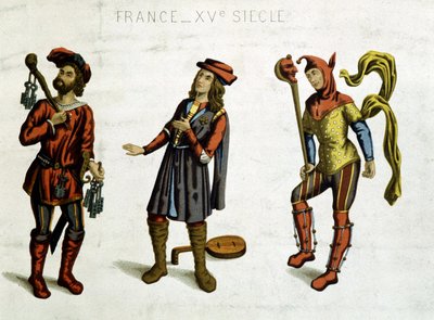 Geolier, minestrel og gal, fra en makaber dans av Unknown artist