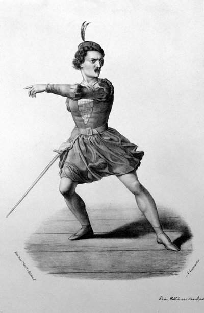 Gilbert-Louis Duprez (Gilbert Louis) i rollen som Arnoldo i operaen "Guillaume Tell" (William Tell) av Gioacchino Rossini av Unknown artist
