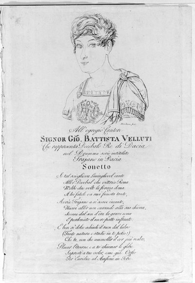 Giovanni Battista Velluti (1781-1861), siste kastratopera. av Unknown artist