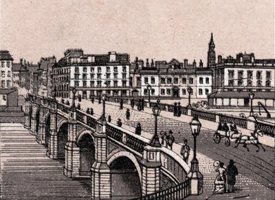 Glasgow, Skottland: utsikt over Broomielaw Bridge. i "" Verden illustrerer 168 visninger"" Udatert (slutten av 1800-tallet) av Unknown artist