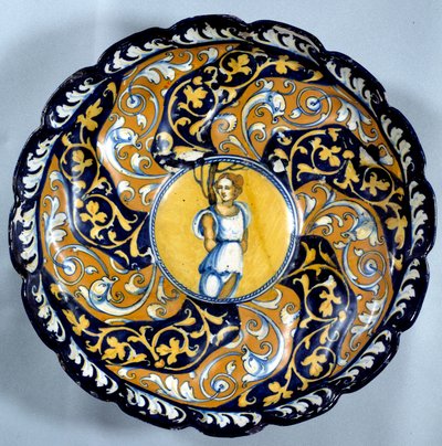 Godronnee fajansekopp dekorert av en angelot. Paris fra 1500-tallet, Louvre-museet av Unknown artist