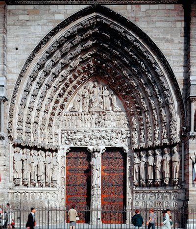 Gotisk kunst: sentralportalen til katedralen Notre Dame de Paris av Unknown artist
