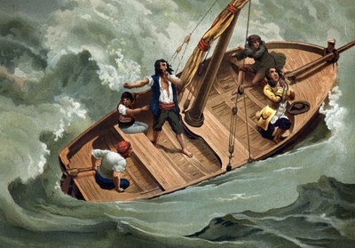 Gottfried Wilhelm von Leibniz (1646-1716), German philosopher and boatmen of the Adriatic. Barcelona 1881 av Unknown artist