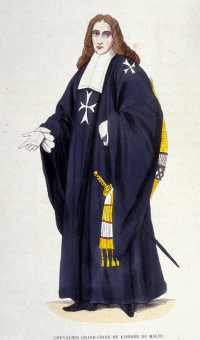 Great Knight - Kors av Maltas orden gravering fra 1800-tallet av Unknown artist
